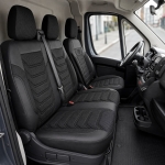 Комплект луксозна тапицерия PANDA за FIAT DUCATO / PEUGEOT BOXER / CITROEN JUMPER 2006+, Еко кожа и текстил, Черно/Сиво