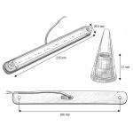 Жълт/Оранжев LED Габарит / Маркер с NEON ефект - 16 диода 12V-24V 235mm