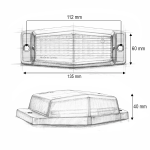 Стационарна LED Габаритна лампа с NEON ефект - Бяла 24 диода 24V