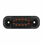 Жълта LED Габаритна светлина / маркер - Опушен 12 диода 12V-24V