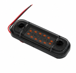 Жълта LED Габаритна светлина / маркер - Опушен 12 диода 12V-24V