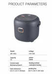 Мулти кукър / Оризовар с дисплей, таймер и незалепващ съд - 2L 12V/24V и 220V – 200W