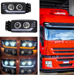 Комплект LED Фарове за IVECO STRALIS 24V – DRL, Startup Effect, Лупи, OEM 5801571745 / 5801571746