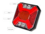 LED Стоп с 4 функции за ремарке / бус - Neon Габарит, Стоп, Мигач, Заден ход, 12V