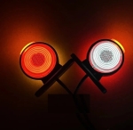 1 брой LED страничен габарит, токос, рогче 12-24V с три светлини бяла, жълта, червена Неон Ефект за ремаркета, платформи, камиони и др.