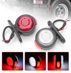 Комплект от 2 броя LED странични габарити, токоси, рогче 12-24V с три светлини бяла, жълта, червена Неон Ефект за ремаркета, платформи, камиони и др.
