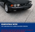 Комплект тунинг фарове с Angel Eyes за BMW 5-та серия E39 1997–2003г. черни с крушки