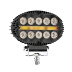 Универсален LED халоген с бяла светлина и оранжев DRL - 10 диода, 2000 lm, 12V-24V, IP67, 5 режима на работа, стробоскопичен режим и динамичен мигач