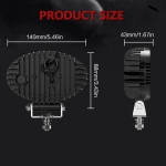 Универсален LED халоген с бяла светлина и оранжев DRL - 10 диода, 2000 lm, 12V-24V, IP67, 5 режима на работа, стробоскопичен режим и динамичен мигач