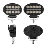 Универсален LED халоген с бяла светлина и оранжев DRL - 10 диода, 2000 lm, 12V-24V, IP67, 5 режима на работа, стробоскопичен режим и динамичен мигач
