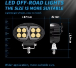 Универсален LED халоген с бяла светлина и оранжева DRL - 8 диода, 4000 lm, 12V–24V, IP67, 5 режима на работа, стробоскопичен режим и динамичен мигач