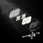 Универсален LED халоген с бяла светлина и оранжева DRL - 8 диода, 4000 lm, 12V–24V, IP67, 5 режима на работа, стробоскопичен режим и динамичен мигач