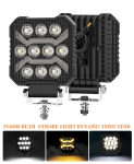 Универсален LED халоген халоген с бяла светлина и оранжева DRL - 10 диода, 1700 lm, 17 W, 12V-24V, IP68, 7 режима на работа, стробоскопичен режим и динамичен мигач