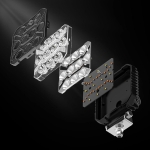 Универсален LED халоген халоген с бяла светлина и оранжева DRL - 10 диода, 1700 lm, 17 W, 12V-24V, IP68, 7 режима на работа, стробоскопичен режим и динамичен мигач
