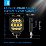 Универсален LED халоген халоген с бяла светлина и оранжева DRL - 10 диода, 1700 lm, 17 W, 12V-24V, IP68, 7 режима на работа, стробоскопичен режим и динамичен мигач