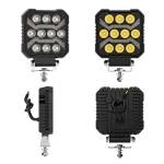 Универсален LED халоген халоген с бяла светлина и оранжева DRL - 10 диода, 1700 lm, 17 W, 12V-24V, IP68, 7 режима на работа, стробоскопичен режим и динамичен мигач