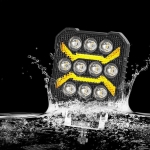 Универсален LED халоген халоген с бяла светлина и оранжева DRL - 10 диода, 1700 lm, 17 W, 12V-24V, IP68, 7 режима на работа, стробоскопичен режим и динамичен мигач