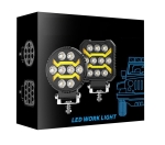 Универсален LED халоген халоген с бяла светлина и оранжева DRL - 10 диода, 1700 lm, 17 W, 12V-24V, IP68, 7 режима на работа, стробоскопичен режим и динамичен мигач