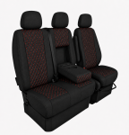 Комплект 2+1 Тапицерия за MERCEDES SPRINTER W906 2006-2018 – Текстил, Черна с червен шев, 8 части