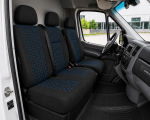 Комплект 2+1 Тапицерия за MERCEDES SPRINTER W906 2006-2018 – Текстил, Черна със син шев, 8 части