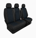 Комплект 2+1 Тапицерия за MERCEDES SPRINTER W906 2006-2018 – Текстил, Черна със син шев, 8 части