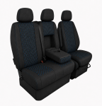 Комплект 2+1 Тапицерия за MERCEDES SPRINTER W906 2006-2018 – Текстил, Черна със син шев, 8 части