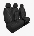 Комплект 2+1 Тапицерия за MERCEDES SPRINTER W906 2006-2018 – Текстил, Черна с бял шев, 8 части
