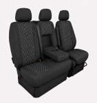Комплект 2+1 Тапицерия за MERCEDES SPRINTER W906 2006-2018 – Текстил, Черна с бял шев, 8 части
