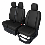 Комплект 2+1 Тапицерия за FORD TRANSIT CUSTOM 2009+ – Еко кожа, Черна, 8 части