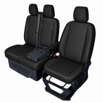 Комплект 2+1 Тапицерия за FORD TRANSIT CUSTOM 2009+ – Еко кожа, Черна, 8 части