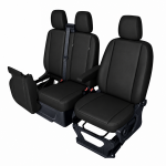 Комплект 2+1 Тапицерия за FORD TRANSIT CUSTOM 2009+ – Еко кожа, Черна, 8 части