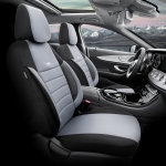 Комплект Тапицерия SelectedFit Pro Design by OTOM текстил с кожа  – Черно-Светло Сива, за Предни и Задни Седалки