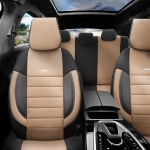 Комплект Тапицерия SelectedFit Pro Design by OTOM текстил с кожа  – Черно-Бежова, за Предни и Задни Седалки