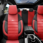 Комплект Тапицерия SelectedFit Pro Design by OTOM текстил с кожа  – Черно-Червена, за Предни и Задни Седалки