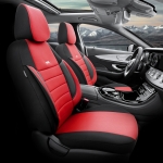 Комплект Тапицерия SelectedFit Pro Design by OTOM текстил с кожа  – Черно-Червена, за Предни и Задни Седалки