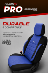 Комплект Тапицерия SelectedFit Pro Design by OTOM текстил с кожа  – Черно-Синя, за Предни и Задни Седалки
