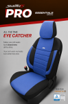 Комплект Тапицерия SelectedFit Pro Design by OTOM текстил с кожа  – Черно-Синя, за Предни и Задни Седалки