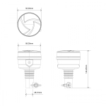 LED оранжева аварийна лампа с опушен корпус, 36 LED, 19W, 12–24V, 7 режима, E-Mark E9, ECE R65/R10, IP67, монтаж на стойка