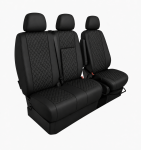 Комплект 2+1 Тапицерия за MERCEDES SPRINTER W906 2006-2018 – Еко кожа, Черна с черен шев, 8 части