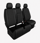 Комплект 2+1 Тапицерия за MERCEDES SPRINTER W906 2006-2018 – Еко кожа, Черна с черен шев, 8 части