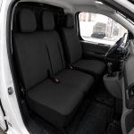2+1 Тапицерия от еко кожа за предни седалки за Peugeot Expert, черна, 7 части