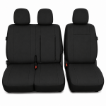2+1 Тапицерия от еко кожа за предни седалки за Peugeot Expert, черна, 7 части