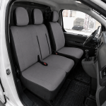 2+1 Тапицерия от еко кожа за предни седалки за Peugeot Expert, сива, 7 части