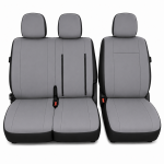2+1 Тапицерия от еко кожа за предни седалки за Peugeot Expert, сива, 7 части