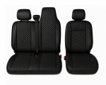 Комплект 2+1 Тапицерия за RENAULT MASTER III 2010-2019 – Еко кожа, Черна с черен шев, 6 части