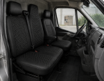 Комплект 2+1 Тапицерия за RENAULT MASTER III 2010-2019 – Еко кожа, Черна с черен шев, 6 части