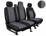 2+1 Текстилна тапицерия за предни седалки за Renault Master 2009–2016 г., черно-сива, 6 части