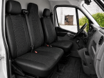 2+1 Тапицерия за предни седалки за Renault Master, текстил и еко кожа, черна, 6 части