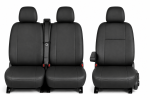 2+1 Тапицерия от еко кожа за предни седалки за Volkswagen Crafter, черна, 9 части