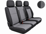 2+1 Текстилна тапицерия за предни седалки за Peugeot Expert 2016+, черно-сива, 7 части